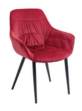 SalesFever Fauteuil met honingraatstiksel in rood fluweel