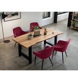 SalesFever Fauteuil met honingraatstiksel in rood fluweel