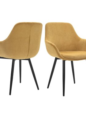 SalesFever Set van 2 corduroy fauteuils, goud