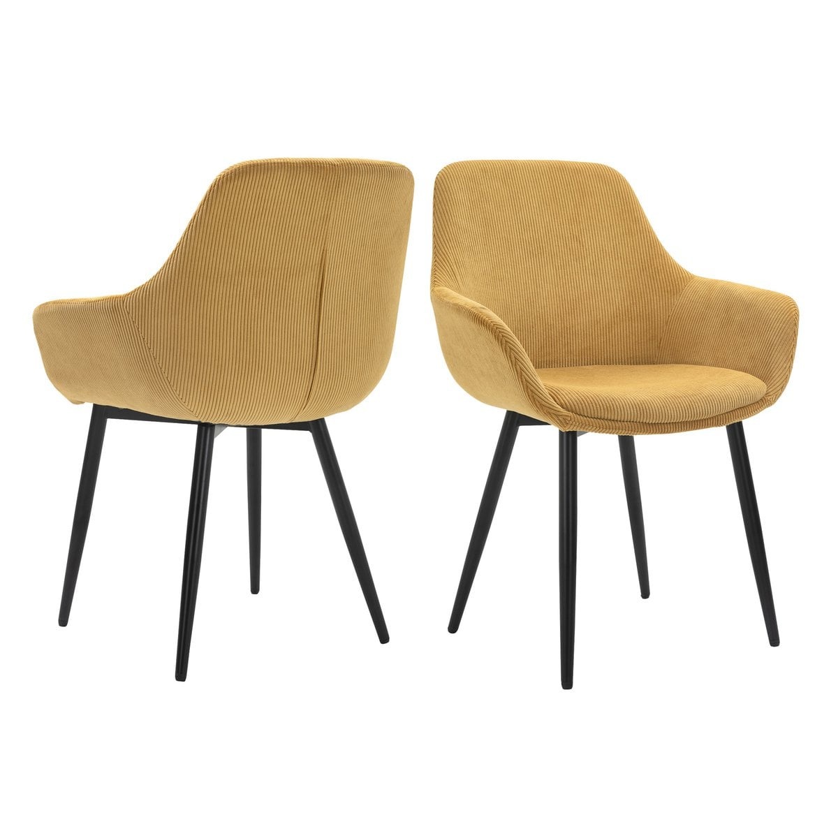 SalesFever Set van 2 corduroy fauteuils, goud