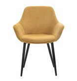 SalesFever Set van 2 corduroy fauteuils, goud
