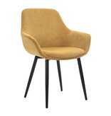 SalesFever Set van 2 corduroy fauteuils, goud