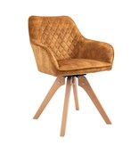 SalesFever Fauteuil vintage fluweel velours, goud