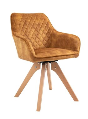 SalesFever Fauteuil vintage fluweel velours, goud