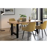 SalesFever Set van 2 corduroy fauteuils, goud