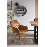 SalesFever Fauteuil vintage fluweel velours, goud