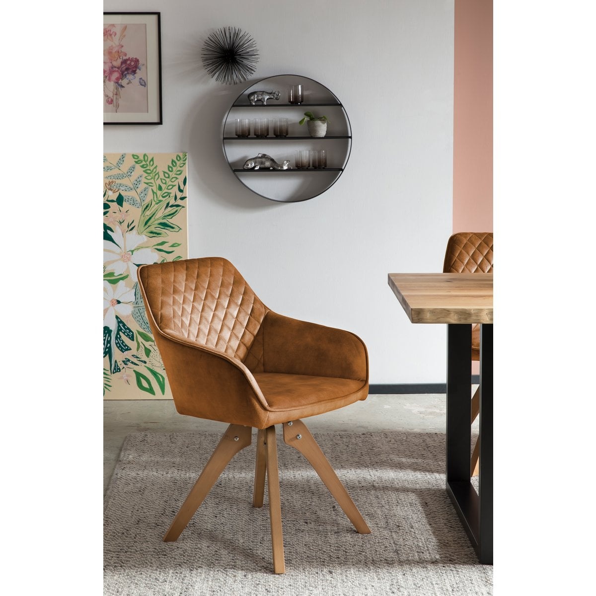 SalesFever Fauteuil vintage fluweel velours, goud