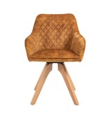 SalesFever Fauteuil vintage fluweel velours, goud