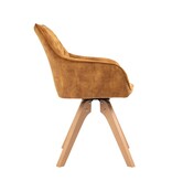 SalesFever Fauteuil vintage fluweel velours, goud