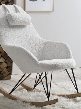 SalesFever Witte schommelstoel van teddybont