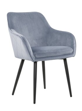 SalesFever Eetkamerstoel lichtgrijs fluweel