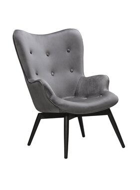 SalesFever Fauteuil grijs fluweel