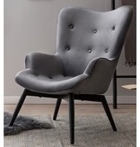 SalesFever Fauteuil grijs fluweel