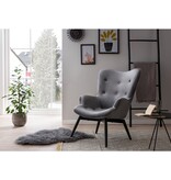 SalesFever Fauteuil grijs fluweel