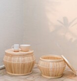 KantoormeubelenPlus Bijzettafel | Salontafel | Tafelmand BATAVIA van Bamboe (2 maten)