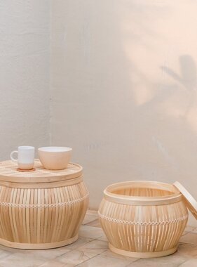 KantoormeubelenPlus Bijzettafel | Salontafel | Tafelmand BATAVIA van Bamboe (2 maten)