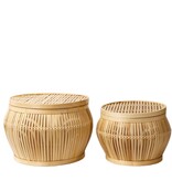 KantoormeubelenPlus Bijzettafel | Salontafel | Tafelmand BATAVIA van Bamboe (2 maten)