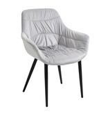 SalesFever Fauteuil met honingraatstiksel in lichtgrijs fluweel