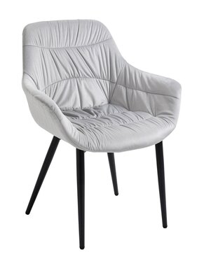 SalesFever Fauteuil met honingraatstiksel in lichtgrijs fluweel