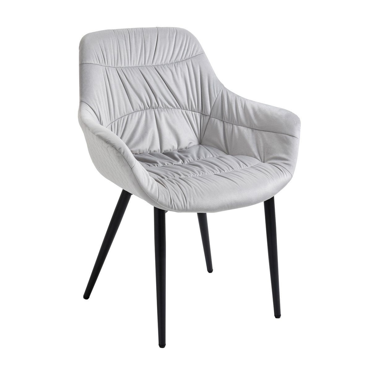SalesFever Fauteuil met honingraatstiksel in lichtgrijs fluweel