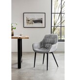 SalesFever Fauteuil met honingraatstiksel in lichtgrijs fluweel