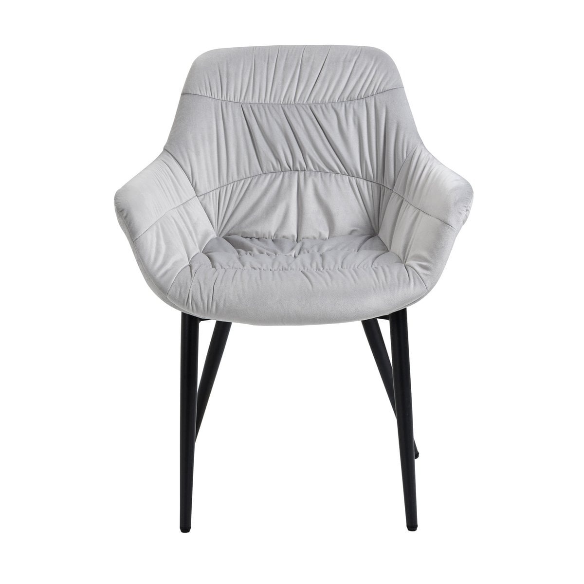 SalesFever Fauteuil met honingraatstiksel in lichtgrijs fluweel