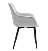 SalesFever Fauteuil met honingraatstiksel in lichtgrijs fluweel