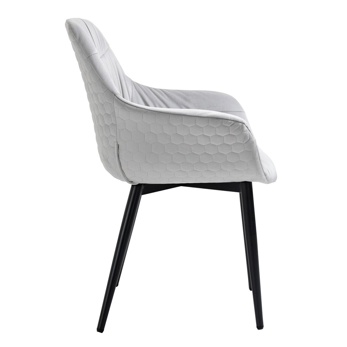 SalesFever Fauteuil met honingraatstiksel in lichtgrijs fluweel