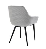 SalesFever Fauteuil met honingraatstiksel in lichtgrijs fluweel