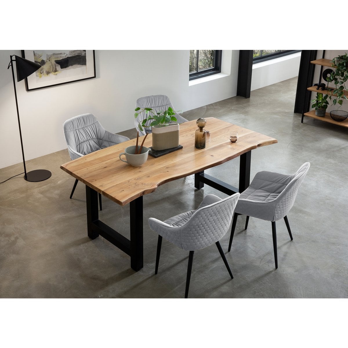 SalesFever Fauteuil met honingraatstiksel in lichtgrijs fluweel