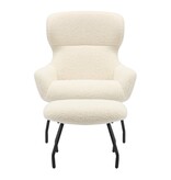 SalesFever Fauteuil- en krukset teddybont beige