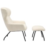 SalesFever Fauteuil- en krukset teddybont beige