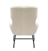 SalesFever Fauteuil- en krukset teddybont beige