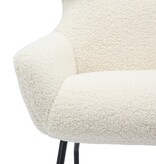 SalesFever Fauteuil- en krukset teddybont beige