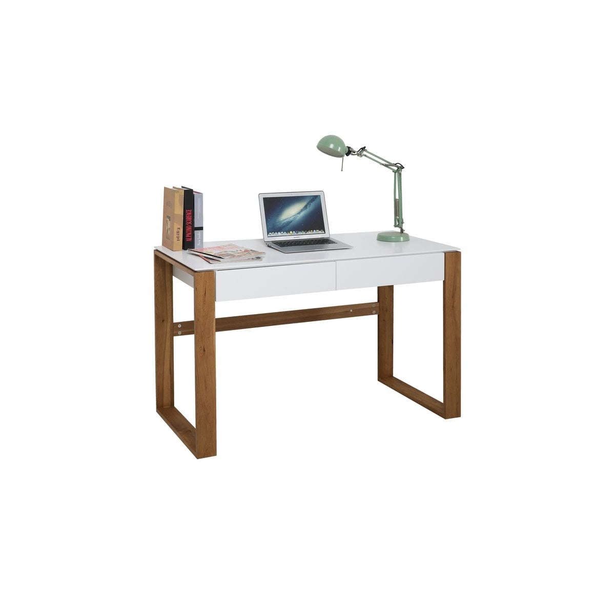 KantoormeubelenPlus Bureau, wit, houten poten