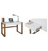 KantoormeubelenPlus Bureau, wit, houten poten