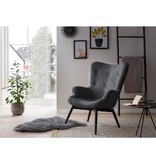 SalesFever Fauteuil donkergrijze structuurstof