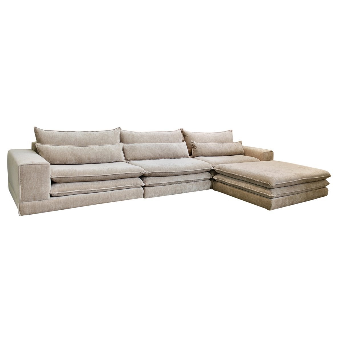 KantoormeubelenPlus London 6-SEATER + OTTOMAN TAN