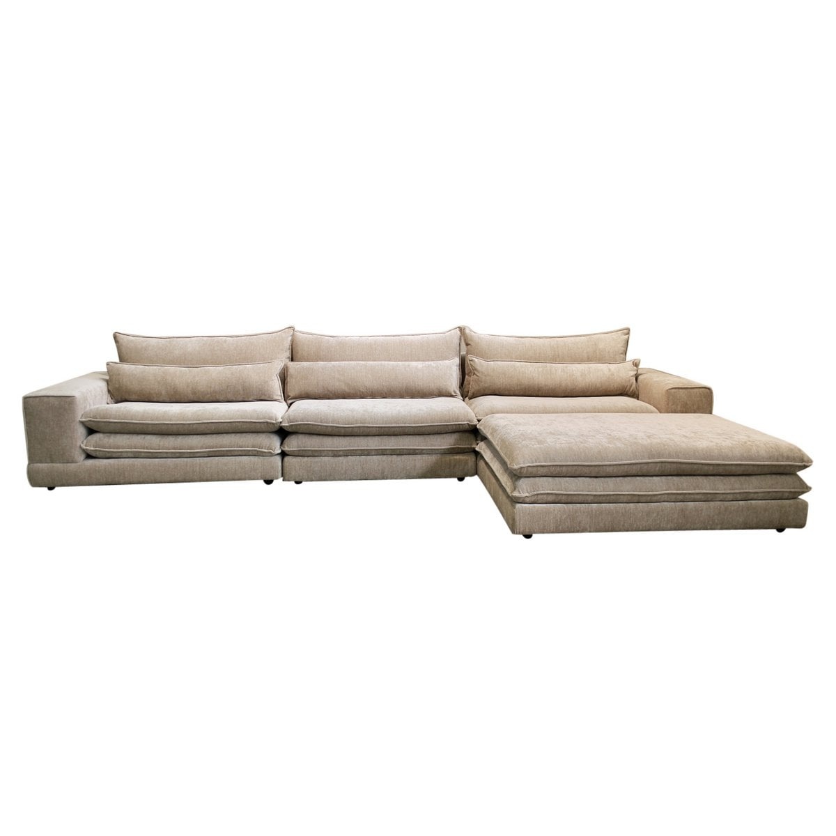 KantoormeubelenPlus London 6-SEATER + OTTOMAN TAN