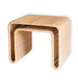 KantoormeubelenPlus Rotan bijzettafel met stabiel metalen frame – Handgemaakte salontafel BAYU