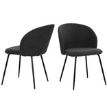 KantoormeubelenPlus Set van 2 stoelen met structuurstoffen bekleding