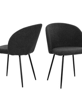 KantoormeubelenPlus Set van 2 stoelen met structuurstoffen bekleding