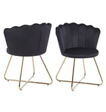 SalesFever Velvet kuipstoelen set van 2 zwart