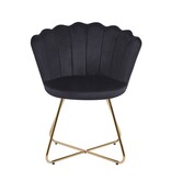 SalesFever Velvet kuipstoelen set van 2 zwart