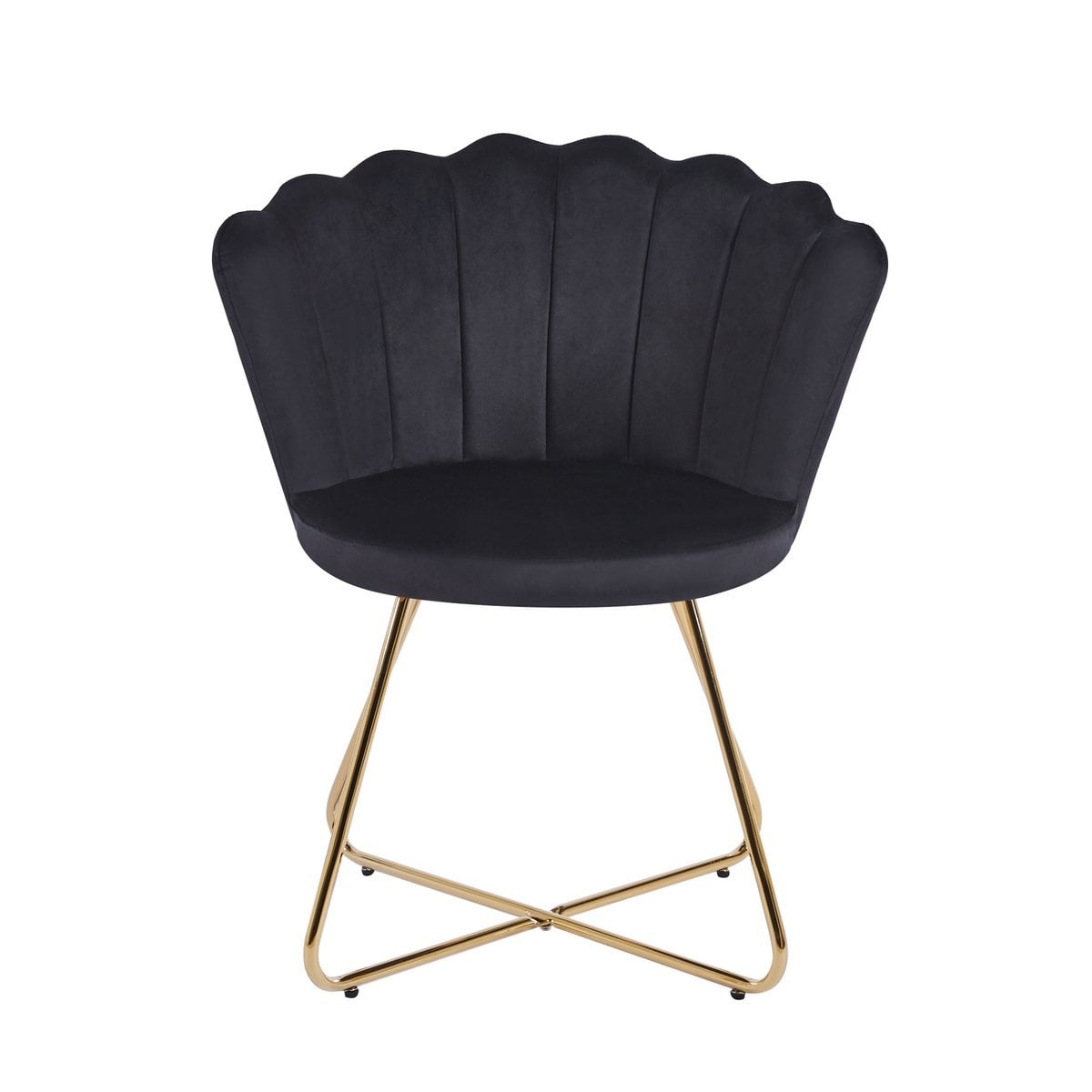 SalesFever Velvet kuipstoelen set van 2 zwart