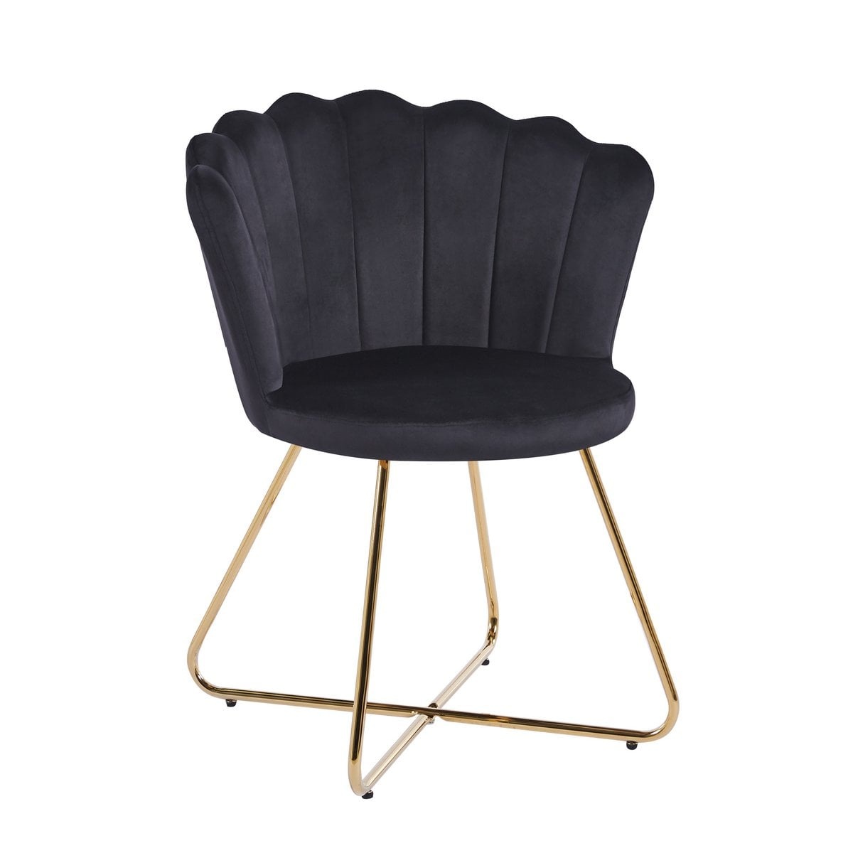 SalesFever Velvet kuipstoelen set van 2 zwart
