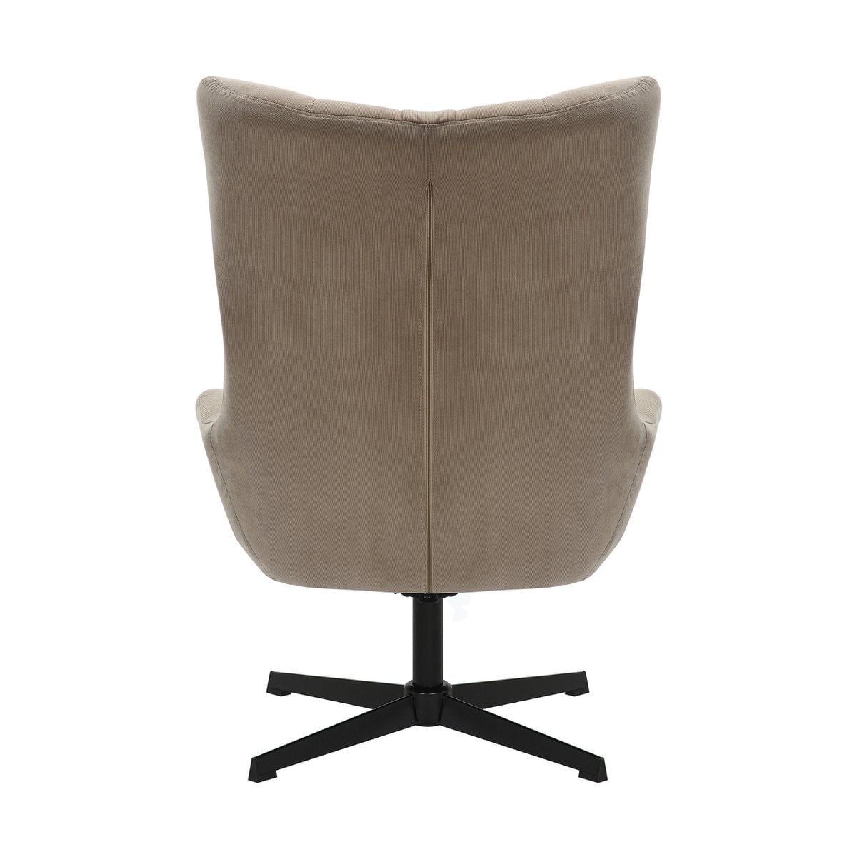 SalesFever Fauteuil en kruk corduroy look bruin