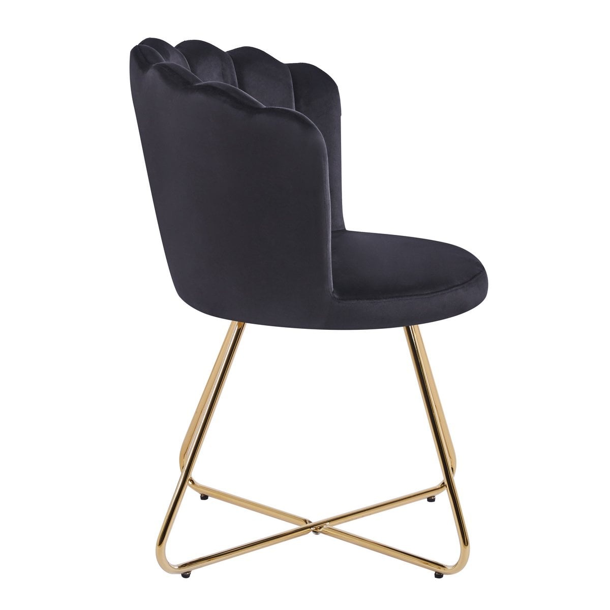SalesFever Velvet kuipstoelen set van 2 zwart