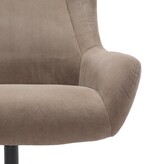 SalesFever Fauteuil en kruk corduroy look bruin