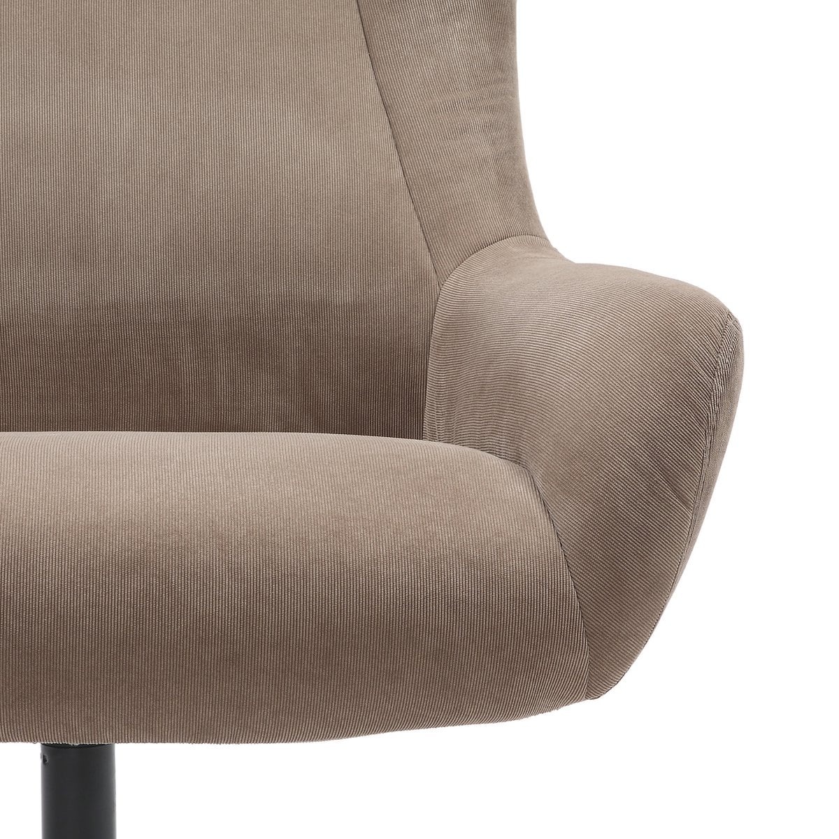 SalesFever Fauteuil en kruk corduroy look bruin